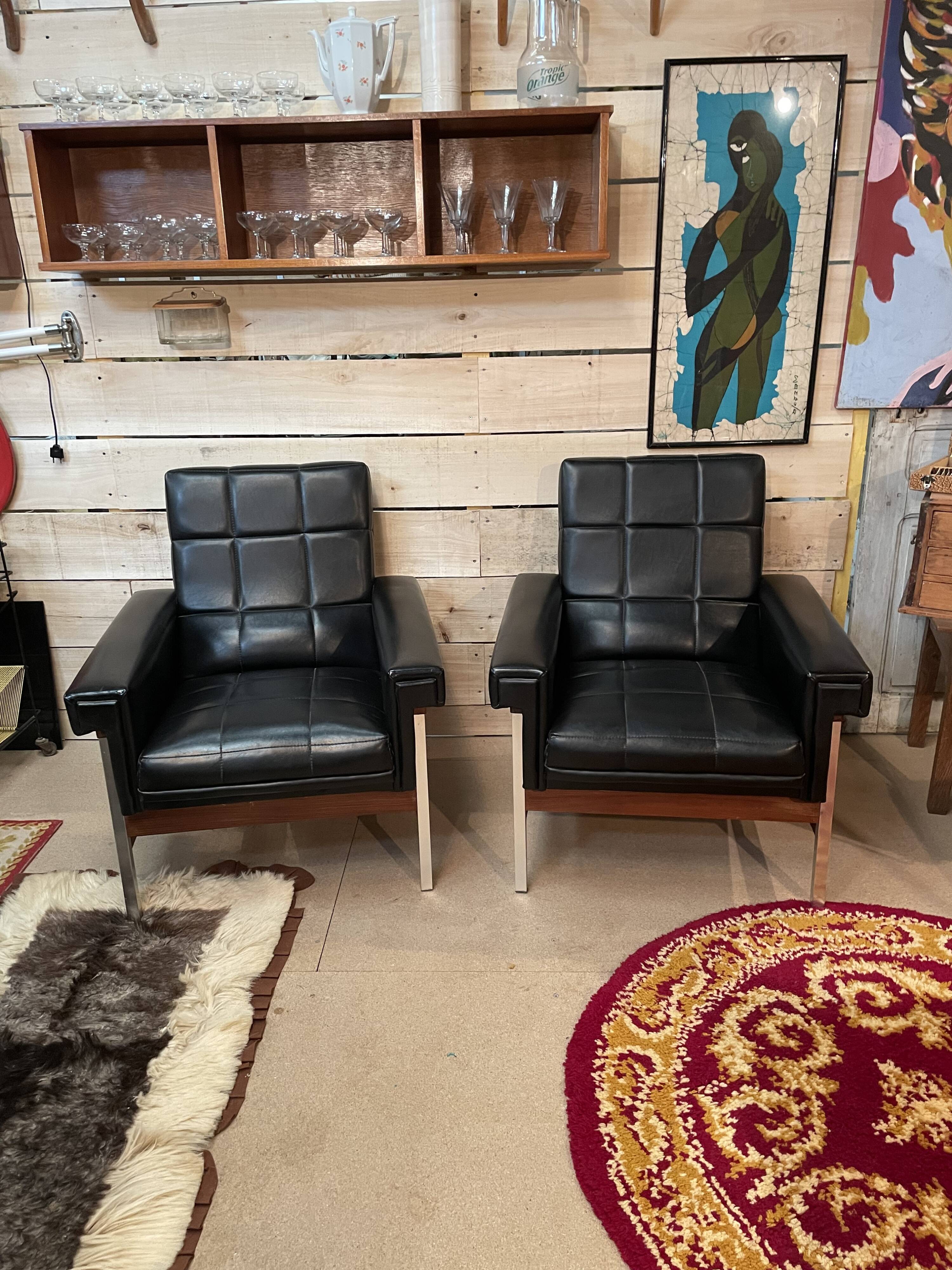 Paire fauteuils vintage design 50/60