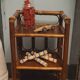 70's rattan shelf