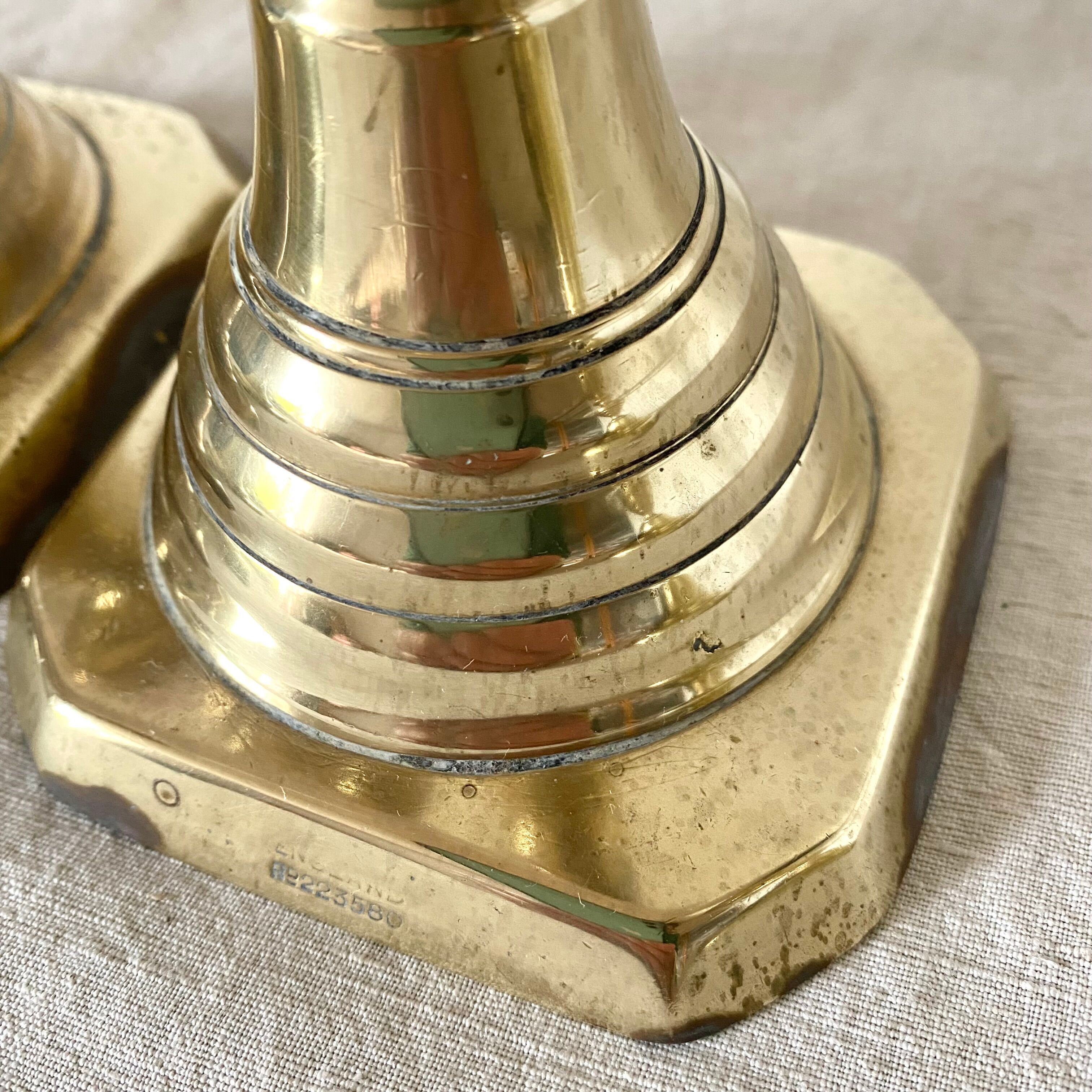 Old brass candlesticks England