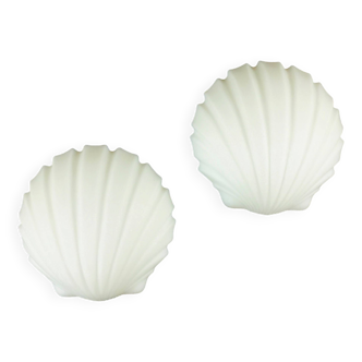 Pair of Opaline Glass Shell Shaped Wall Lights/Sconces from Limburg, Germany, 1970s