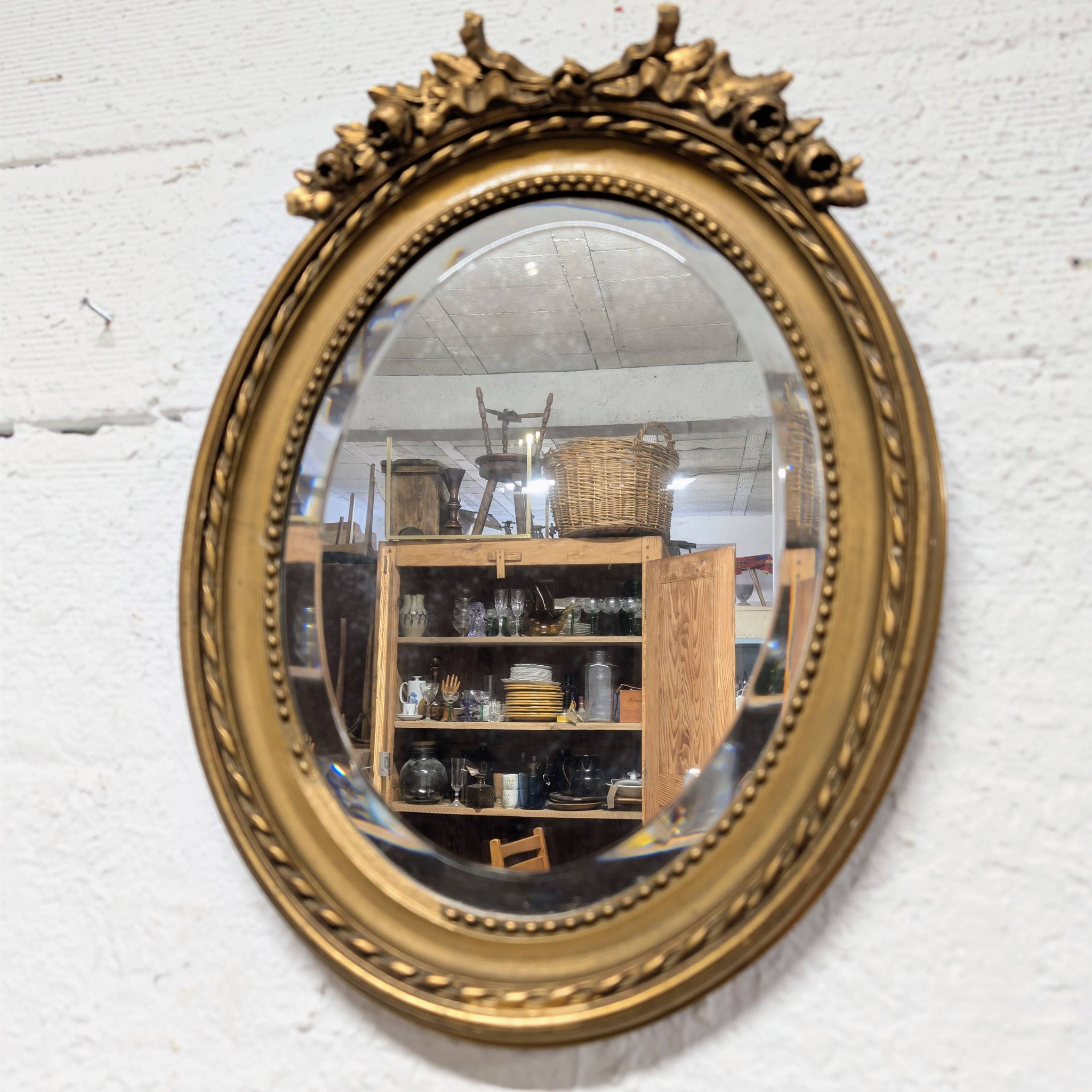 Miroir ovale style Louis XVI 40x54cm