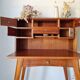 Scandinavian desk with tapered legs, vintage.