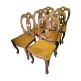 Series of 6 solid teak chairs circa 1980
