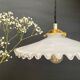 Vintage lampshade suspension in white opaline