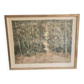 Tableau Lithographie ancienne - Paysage forêt - Bernard Gantner