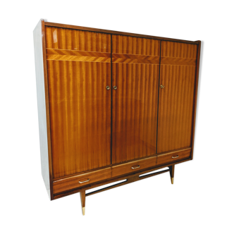Vintage wooden wardrobe scandinavian style / compass feet spindles wardrobe
