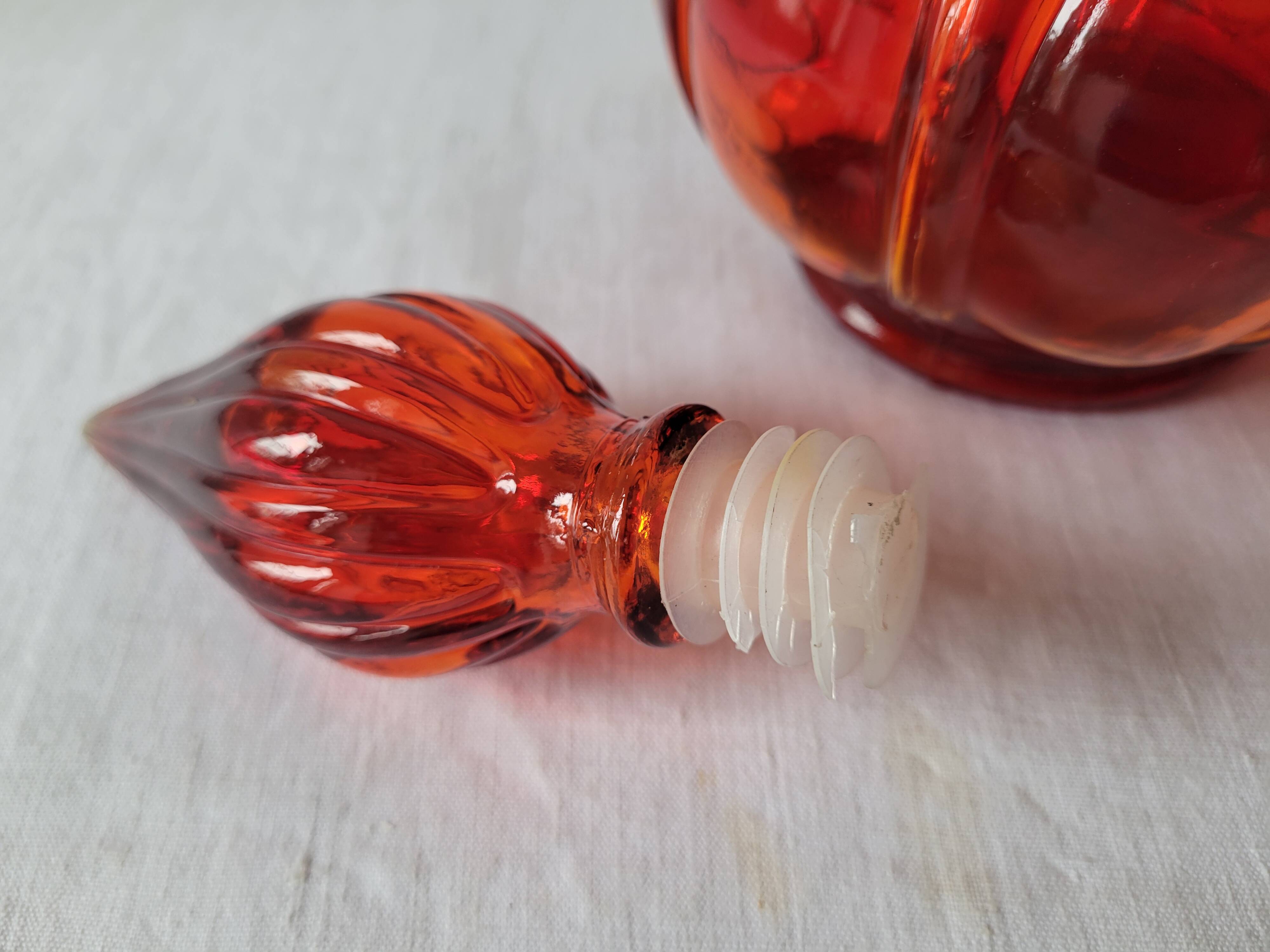 Italian red glass carafe