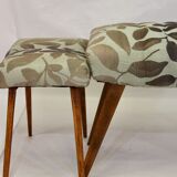 Duo of stools in 50s beech fully restored