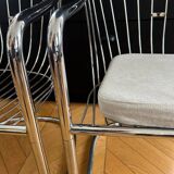 Set of 6 vintage Italian design chairs in chrome – 1970s – Gas style