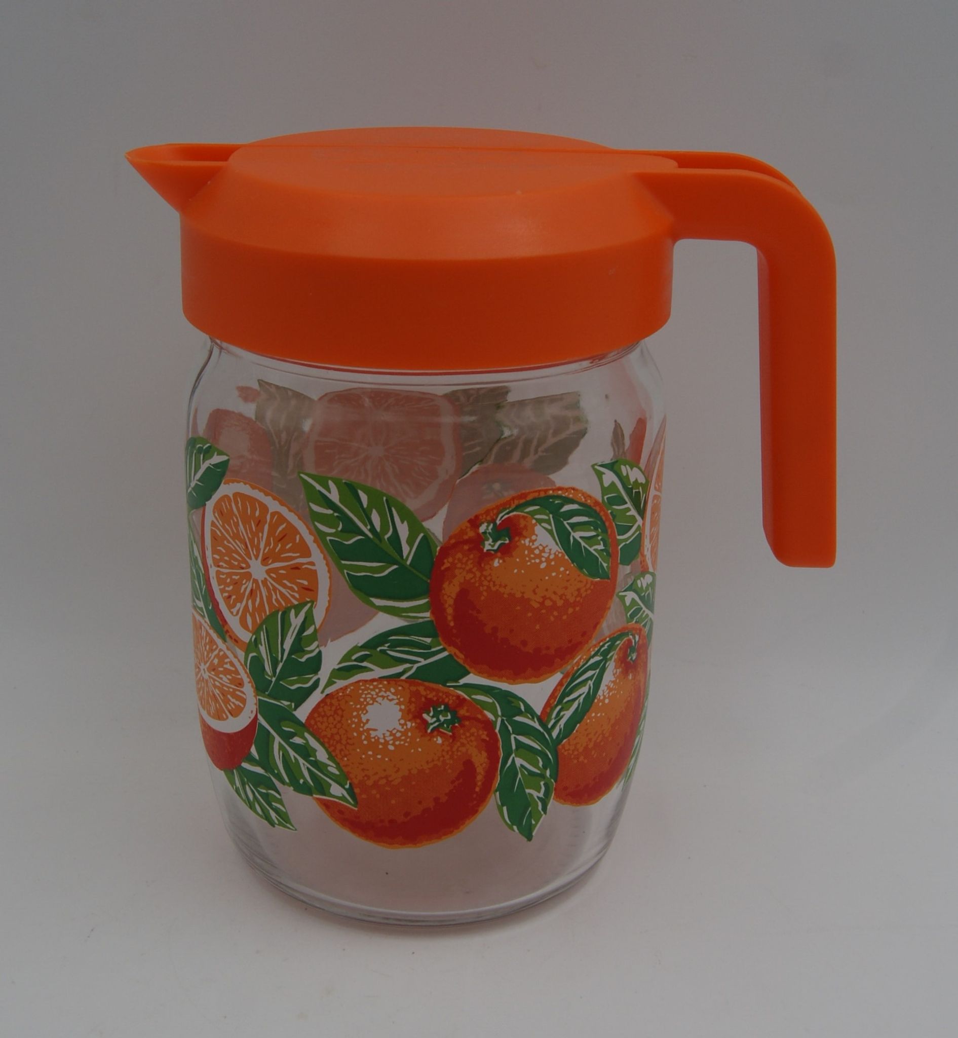 Vintage oranges glass decanter