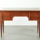 Elegant English style desk with green leather top, gold details and drawers