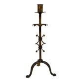 Gilded metal candle holder