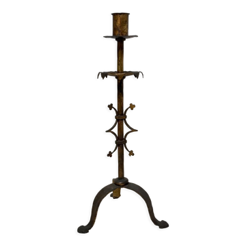 Gilded metal candle holder