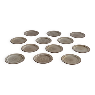 Set of 12 Niderville stoneware dessert plates