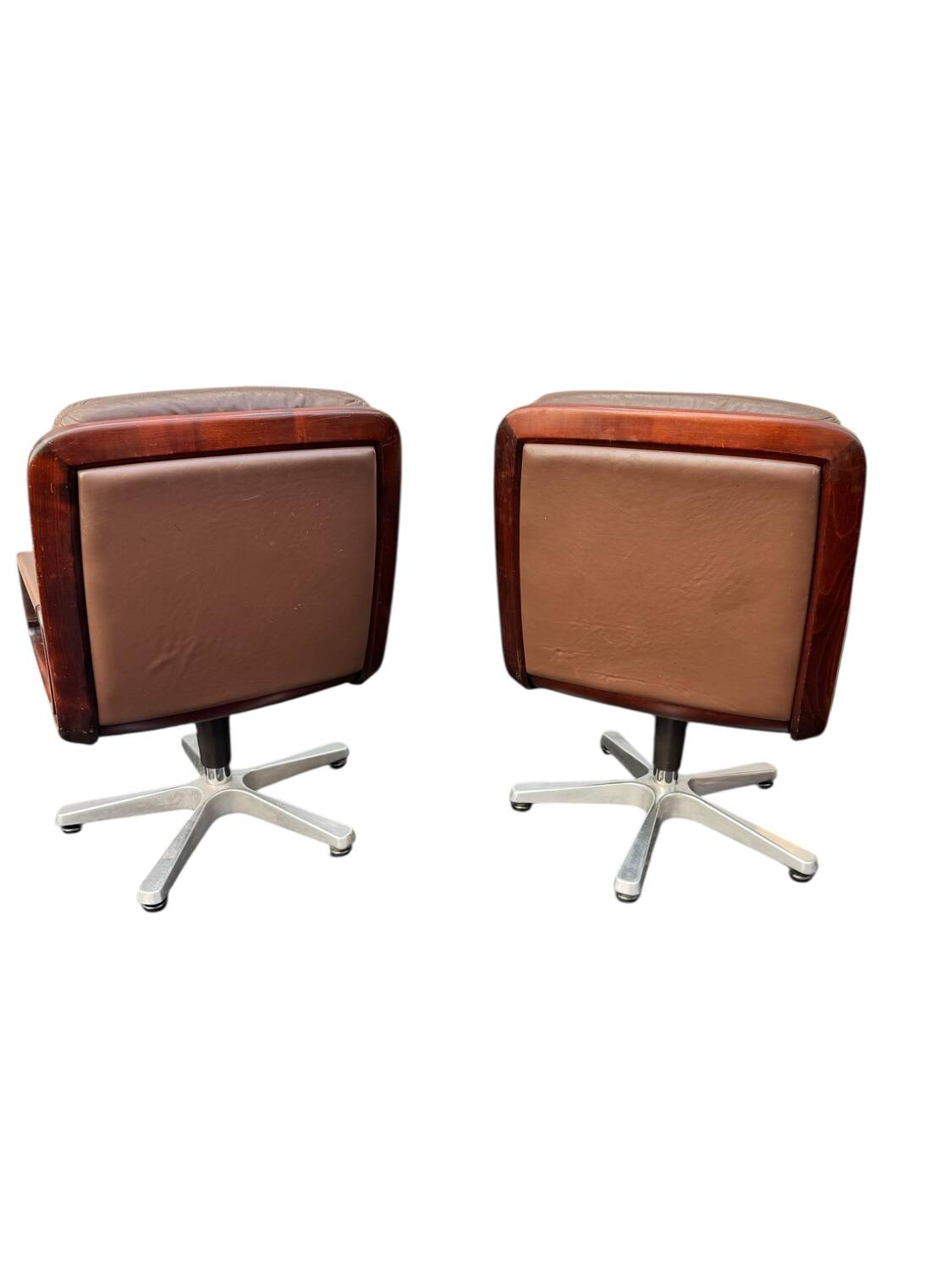 vintage leather and wood office/conference chair – st