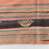 5x9 Rug For Living Room Salmon Green Kilim Rug, 145x288Cm