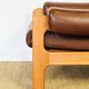 Vintage Scandinavian leather and teak armchair 1960