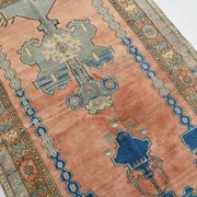 Salmon & Navy Blue Vintage Persian Rug, 131x218 Cm