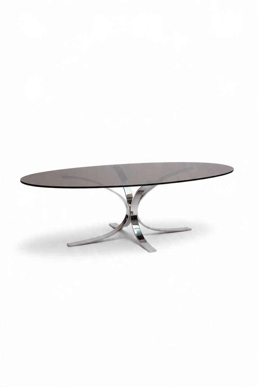 Table basse ovale vintage, 1970