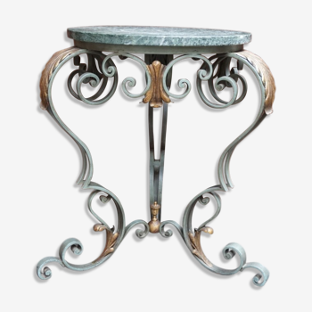 Console with wrought-iron marble tray