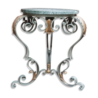 Console with wrought-iron marble tray