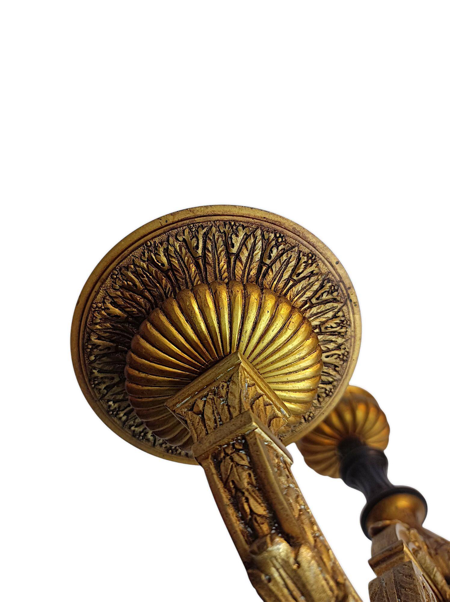 Victorian lustre in gilded and patinated bronze, Belle Époque ~1880