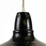 Enameled industrial pendant light. France 1950s