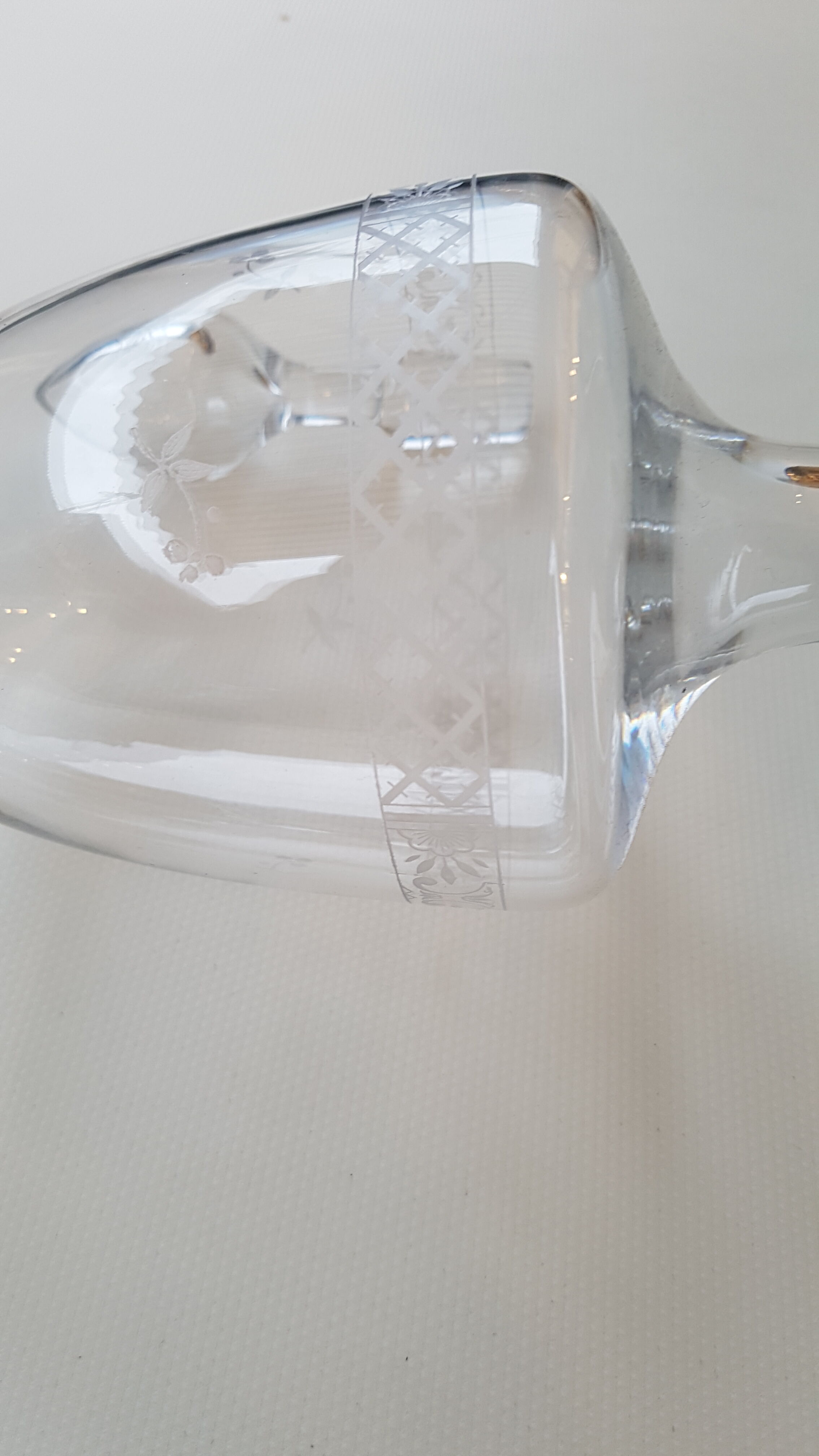 Baccarat crystal carafe, engraved frieze model, circa 1910
