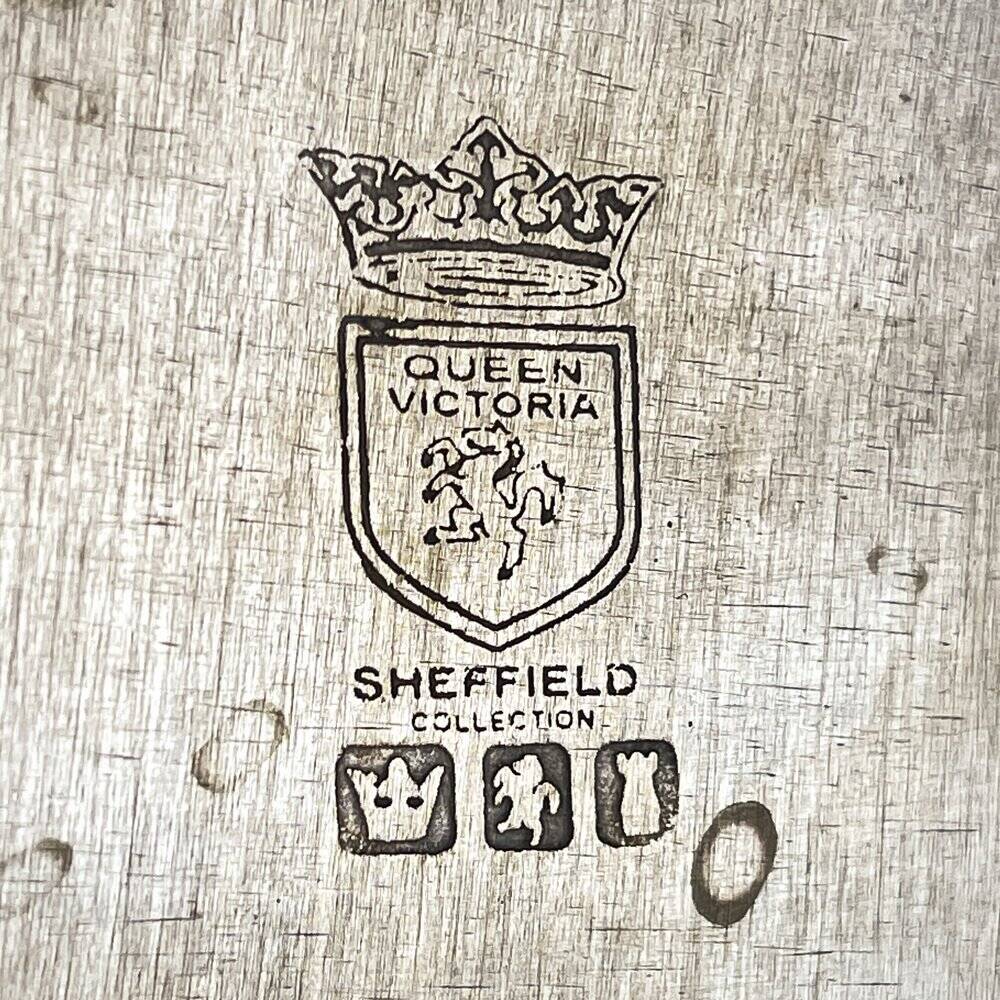 Antique silver plateau by Queen Victoria Sheffield, 1890s.