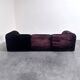 Dark aubergine velvet modular sofa, 1970s