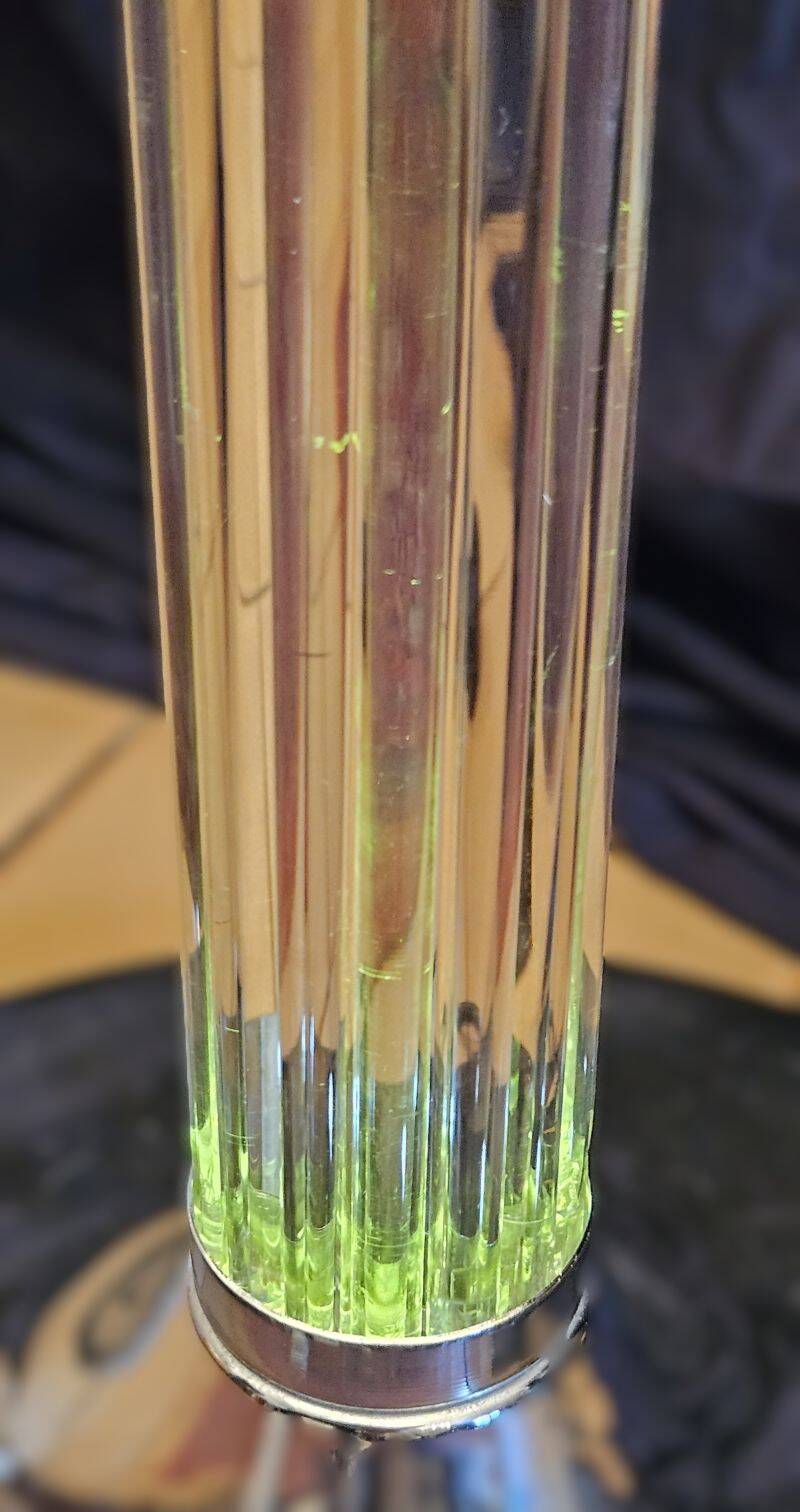 G. frattini pour relco lampadaire vintage chrome et tiges en verre