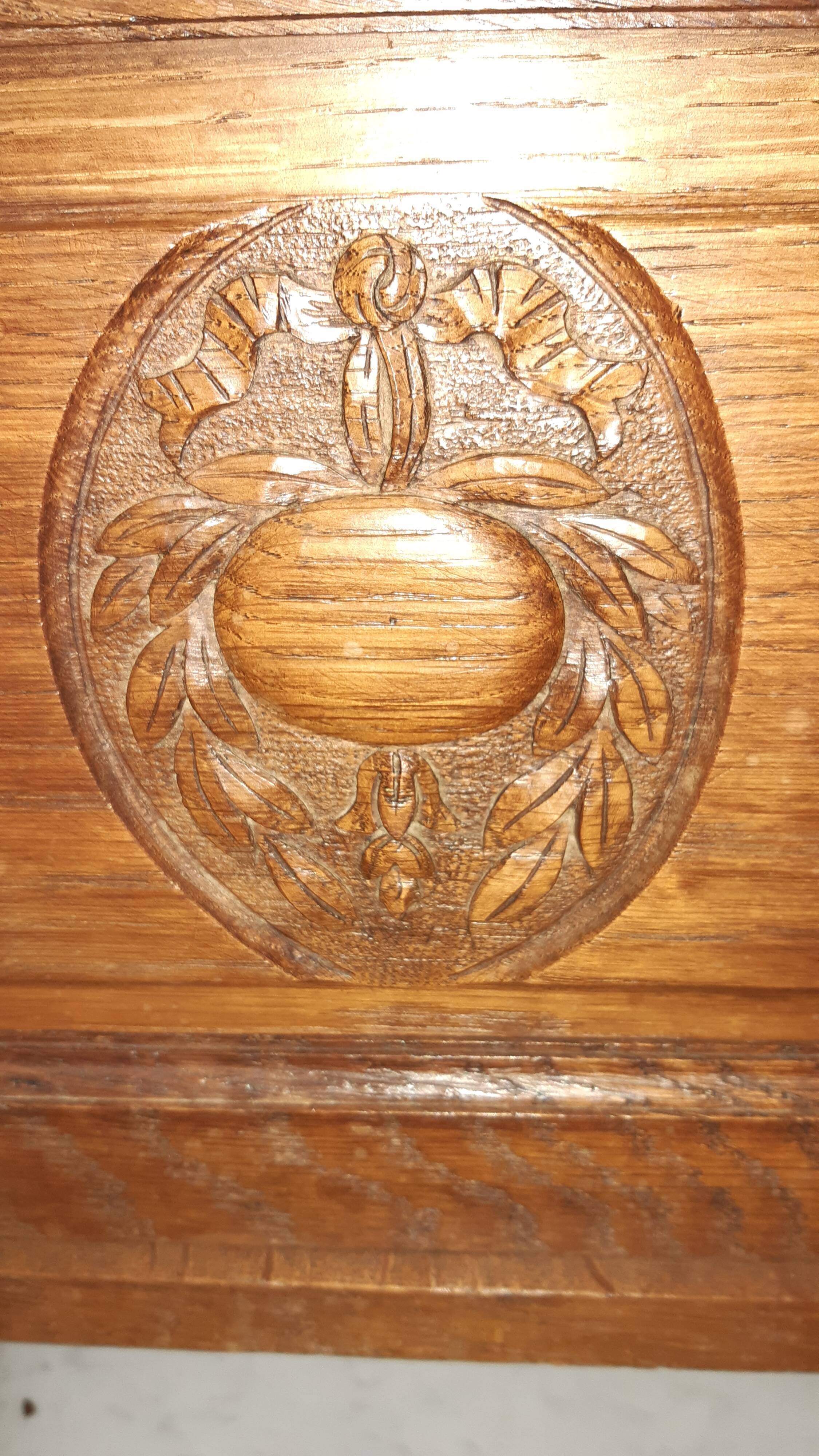 Solid oak and marble bedside tables