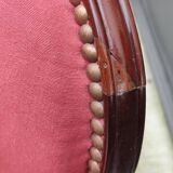Ancienne Chaise basse Chauffeuse Rouge
