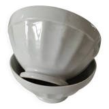 vintage faceted farmhouse duo of bowls