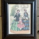 Old illustration in old black and gold frame