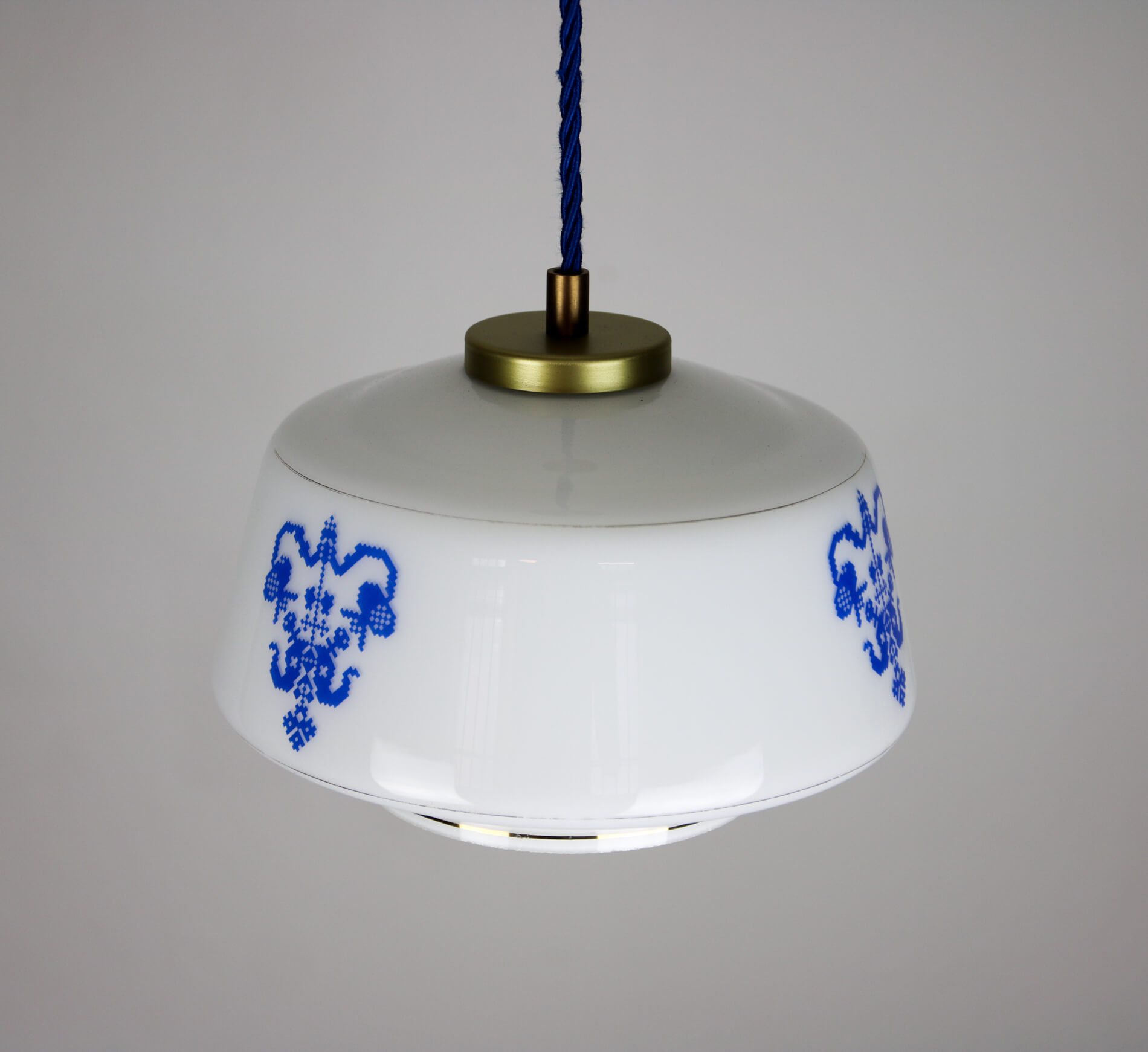 Vintage opaline glass pendant light