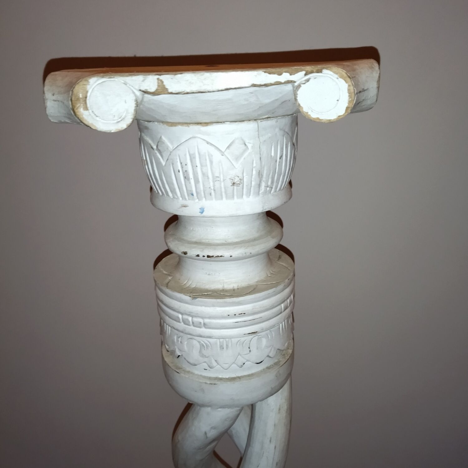 Carved wooden column