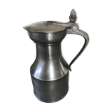 Antique pitcher with shoulder in fine punched tin finish pcorn