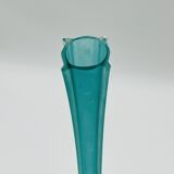 Turquoise glass soliflore in Murano style, Eiffel Tower shape.