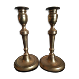 Paire de bougeoirs d'eglise en bronze