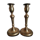 Pair of bronze church candlesticks