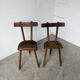 Pair of Savoyard tripod chairs, folk art, oak.