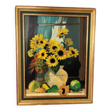 Oil on canvas sunflowers