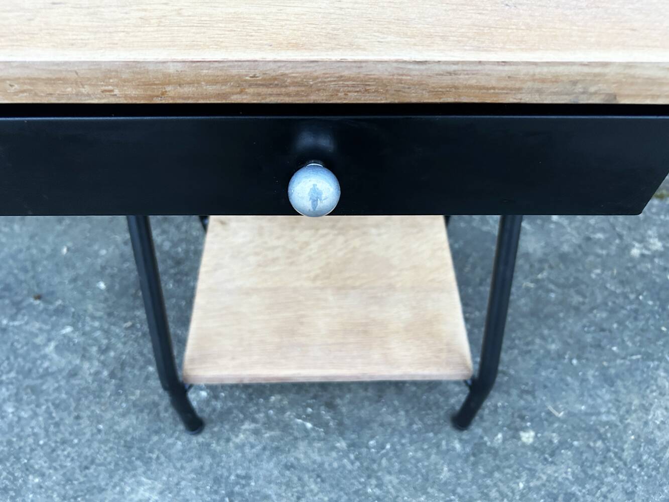 Vintage boarding school bedside table, 1950s