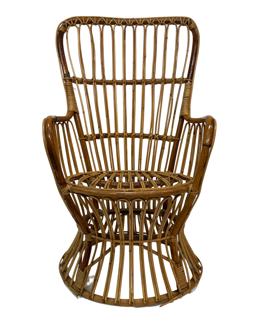 Set of two mid century rattan armchairs by bonacina 1950 design