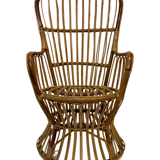Ensemble de deux fauteuils en rotin du milieu du siècle par Bonacina 1950 Design