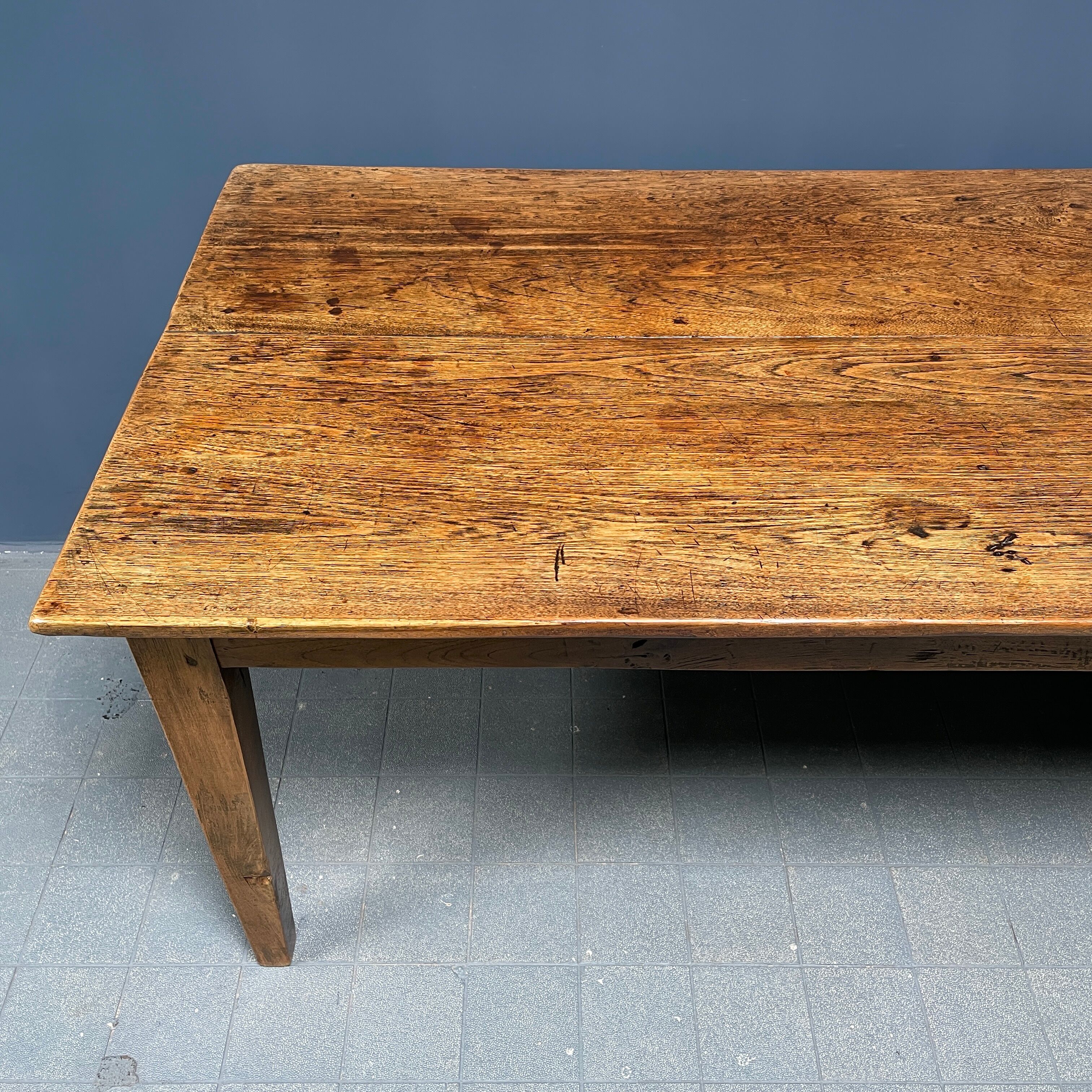Rustic french farmhouse dining table made of oak and elm
