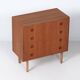 Danish teak chest of drawers, 1960s – 4 drawers, key and recessed handles