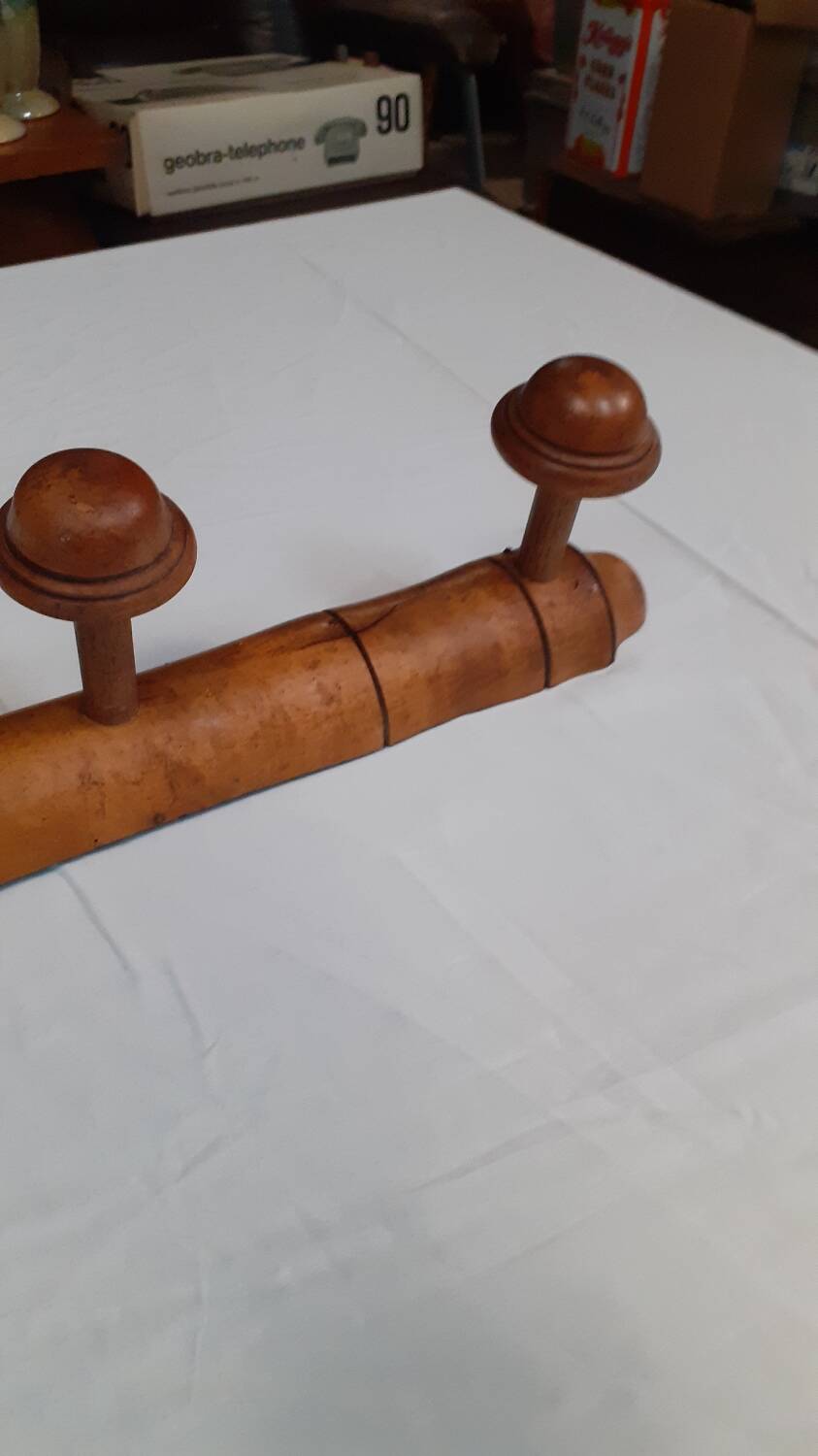 Wooden wall coat rack