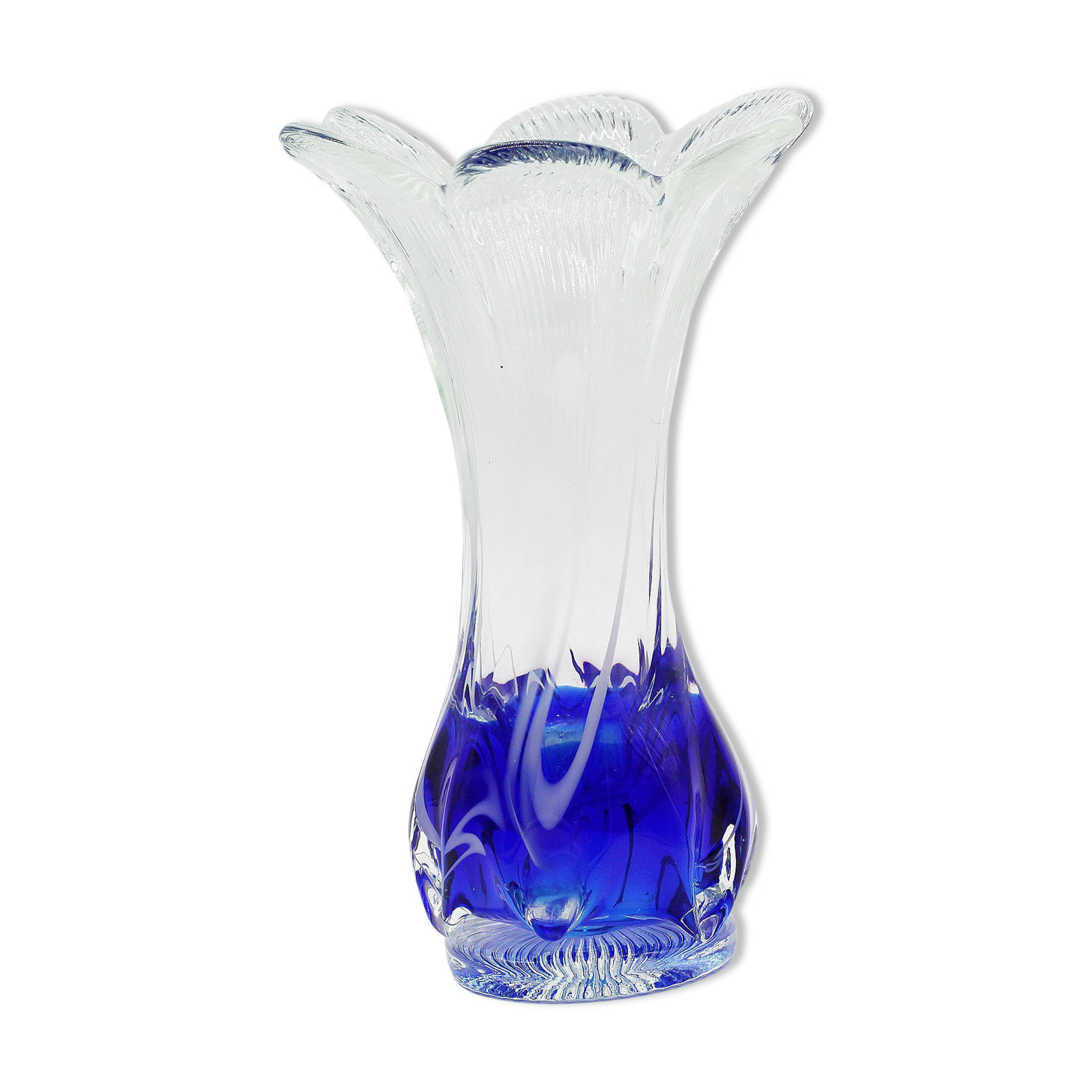 Vase en verre bleu Selency